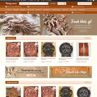 Mẫu website bán tranh gỗ